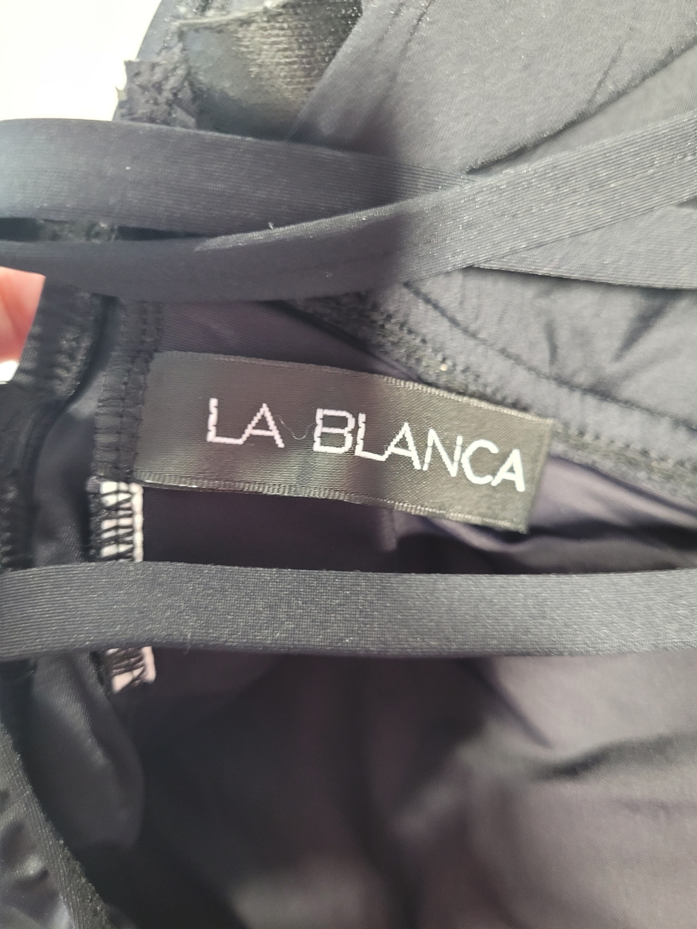 La Blanca Black One-Piece Swimsuit with Ruched Waistband - Picture 6 of 6